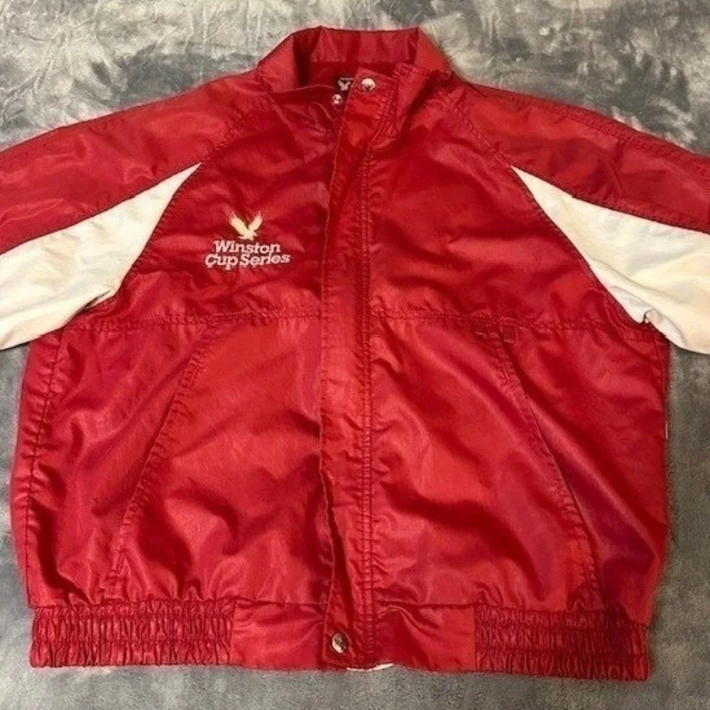 Winston Cup Series Jacket Mens L Red NASCAR Racing Windbreaker Swingster EUC